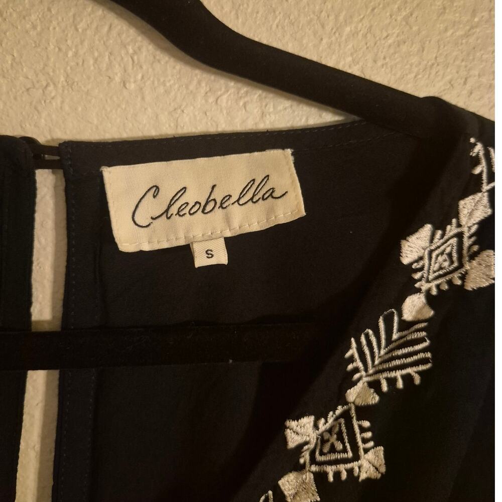 Cleobella Embroidered Cotton Boho Mini Dress with Short sleeves - Picture 3 of 4